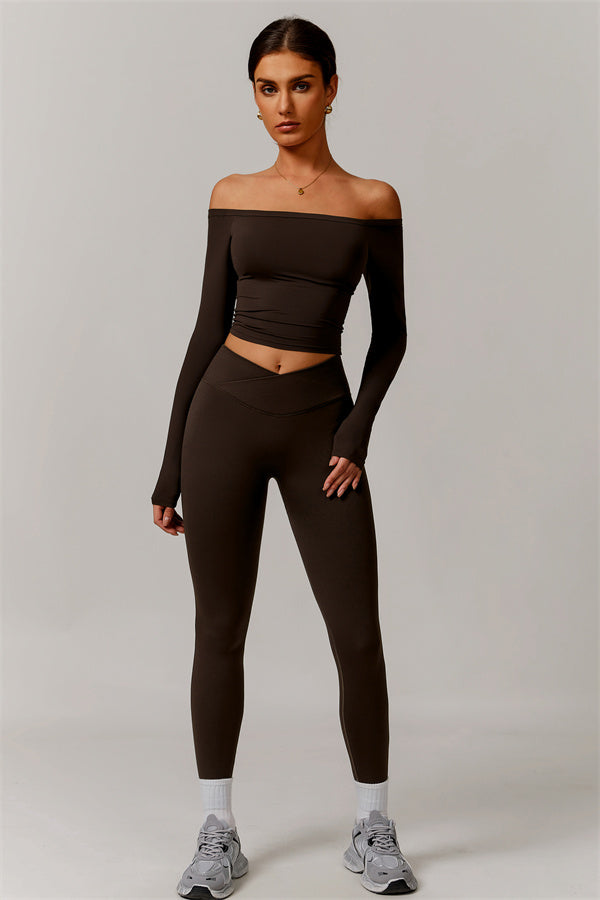 The Vivid Long Sleeve Crop Top Leggings 2-Piece Set