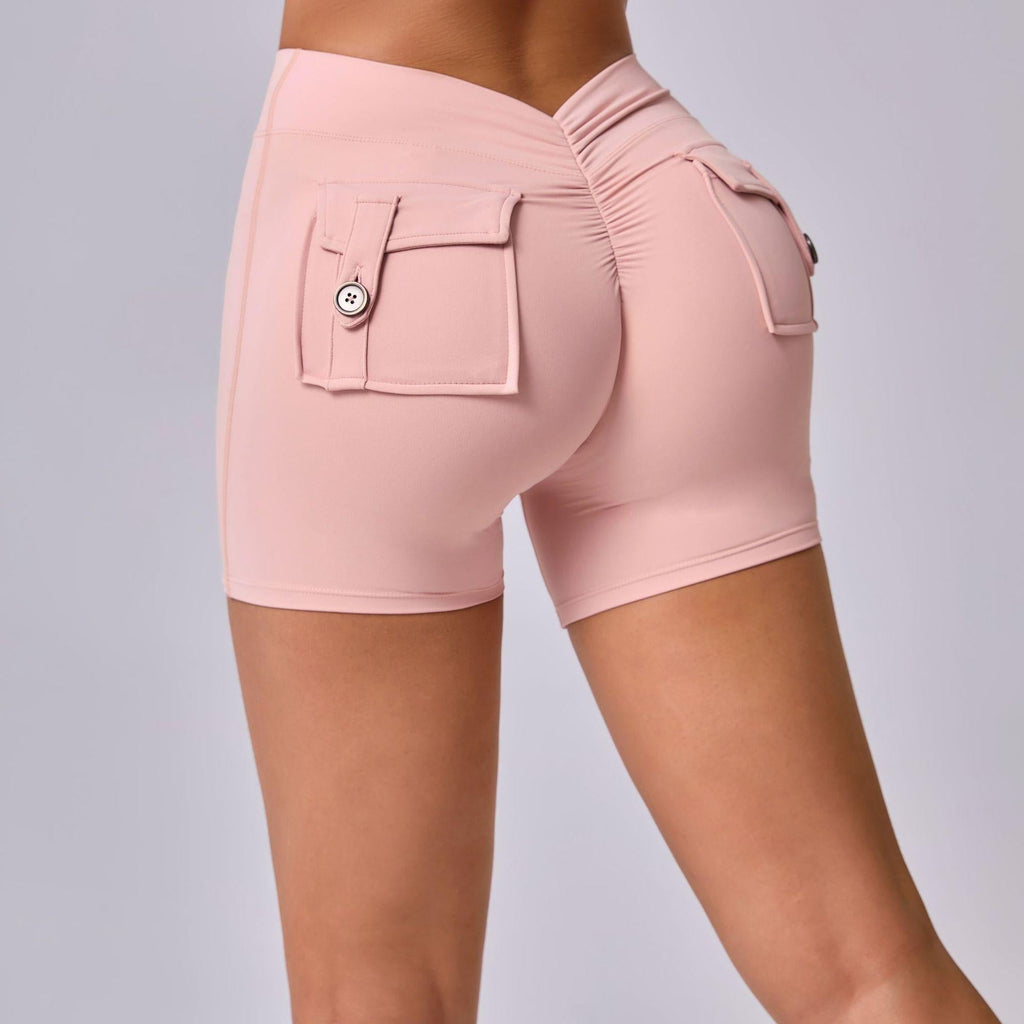 Winona Back Pockets Scrunch Shorts Blush S