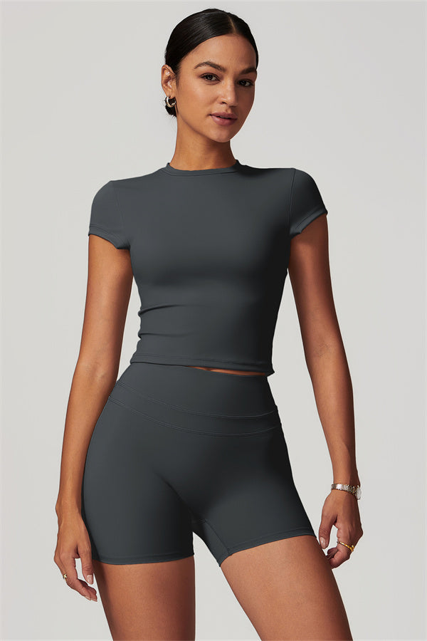 The Enigma T-shirt Shorts 2-Piece Set Davy Grey