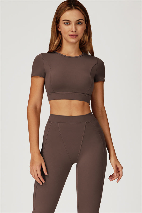 The Conquer T-shirt Leggings 2-Piece Set Roman Brown