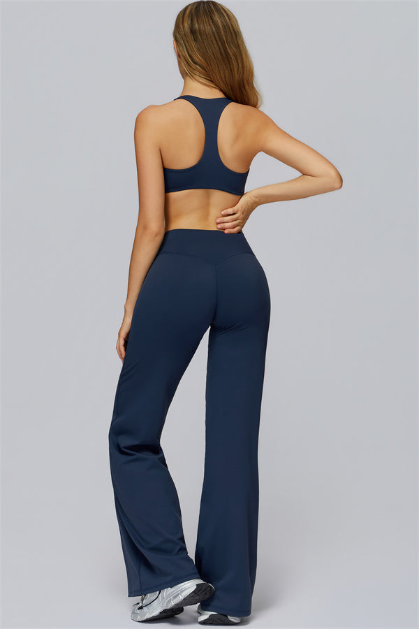 The FlexCore Sports Bra Flared Leggings 2-Piece Set Cobalt