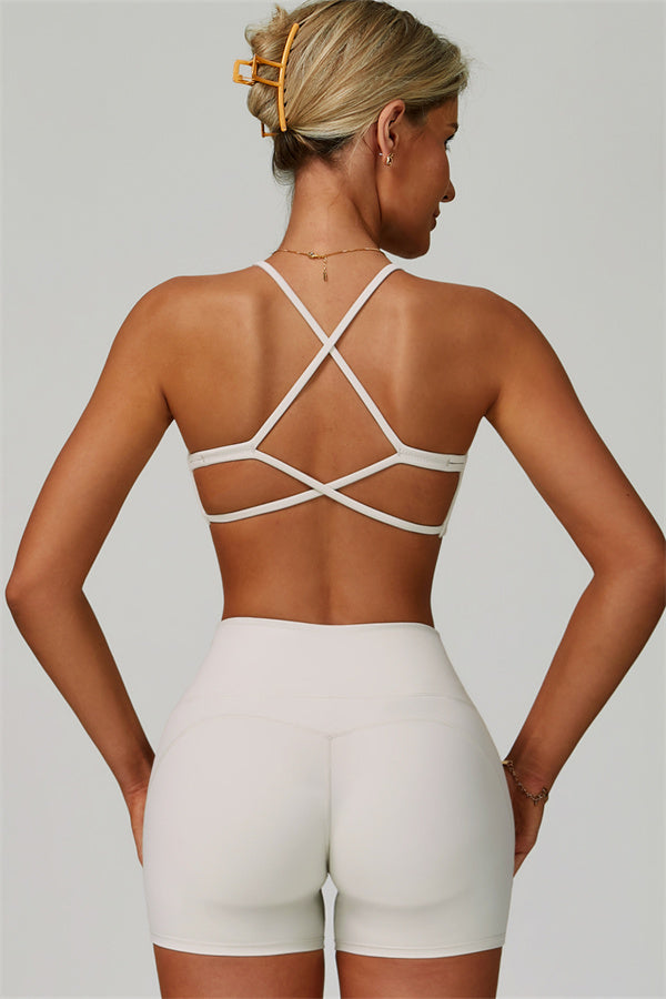 The Bold Cross Back Sports Bra Shorts 2-Piece Set