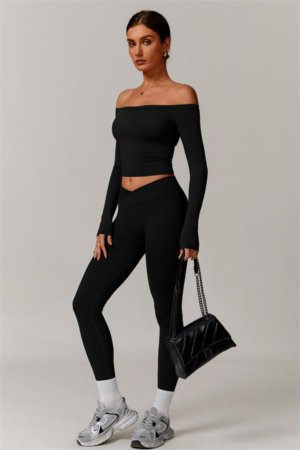 The Vivid Long Sleeve Crop Top Leggings 2-Piece Set
