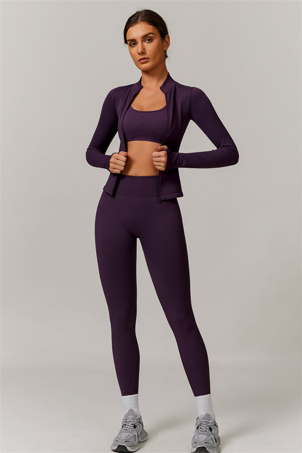 The Nova Luxe Jacket Sports Bra Leggings 3-Piece Set