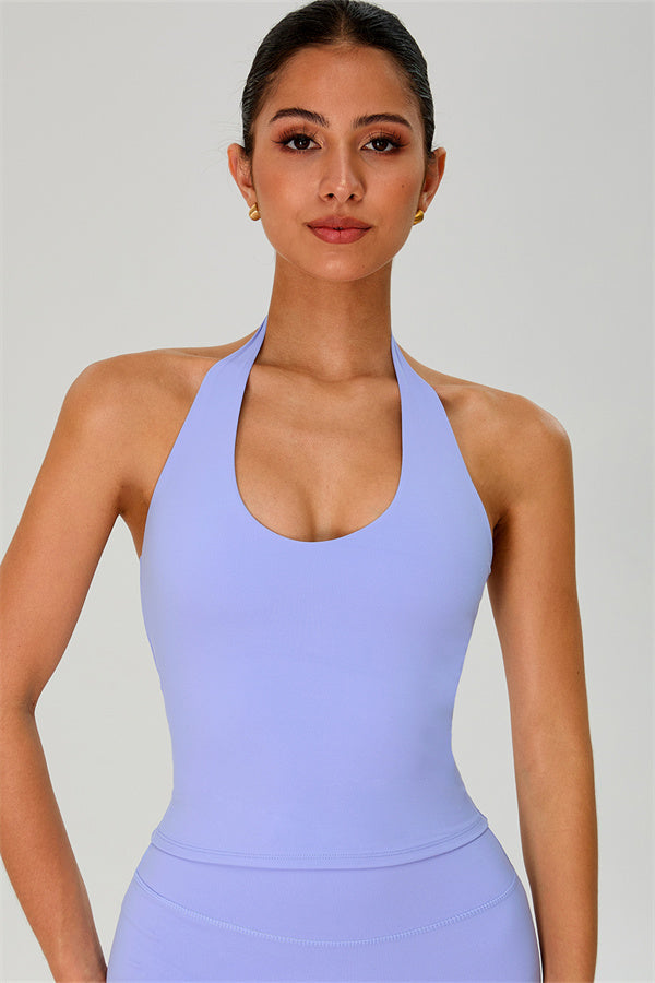 The Solid Halter Tank Top Leggings 2-Piece Set