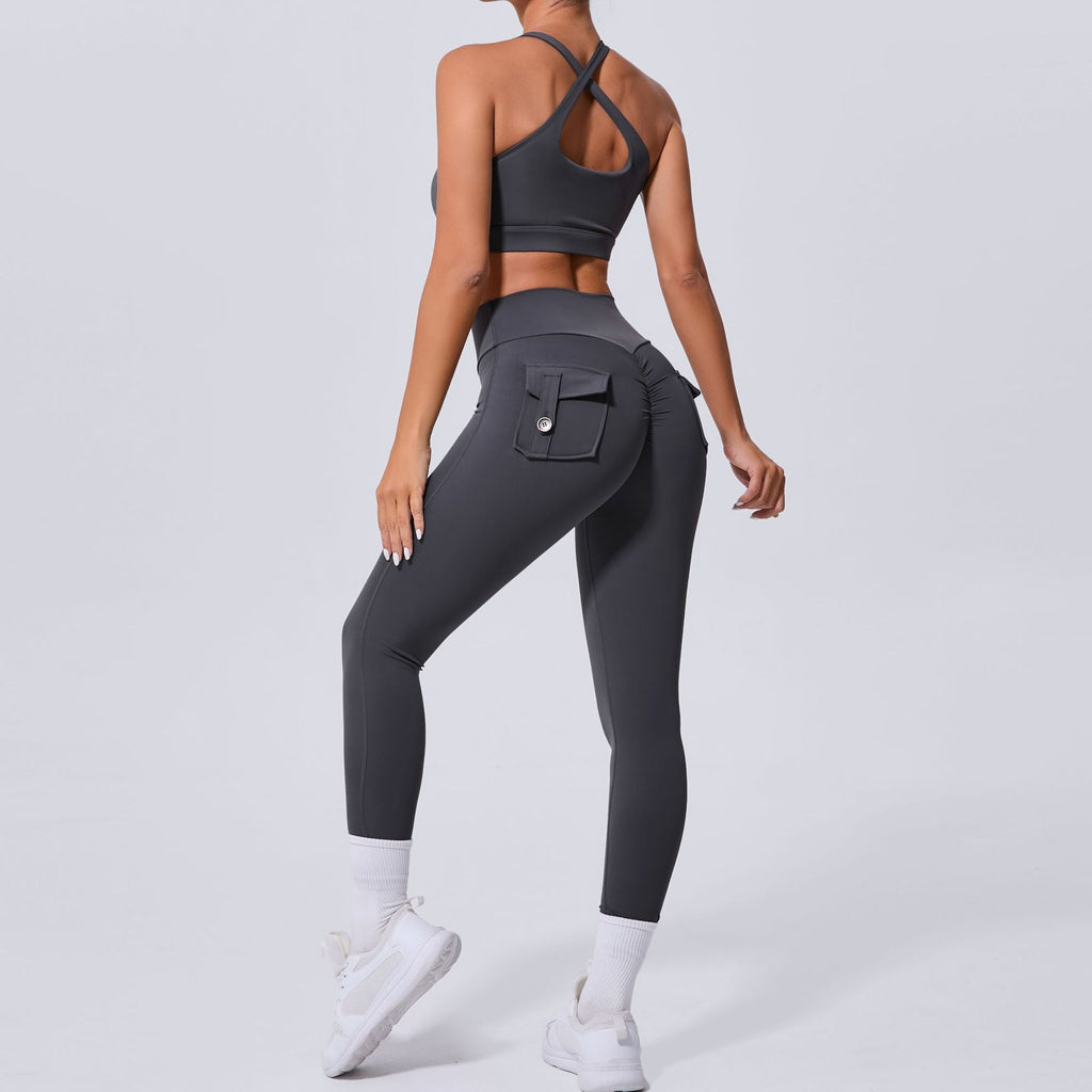 Alisha Bra Top & Leggings Set Graphite