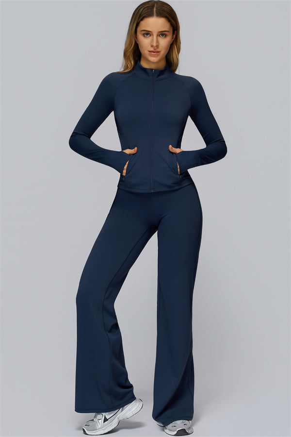 The FlexCore Pure Zip Jacket Flared Leggings 2-Piece Set