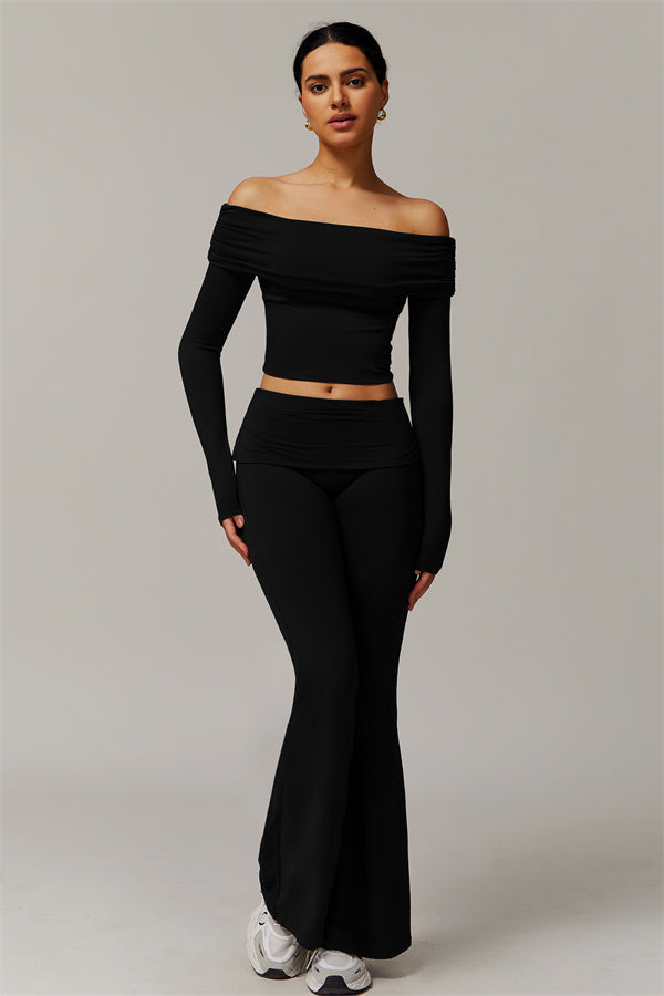 The Luxe Ruched Long Sleeve Off-Shoulder Top