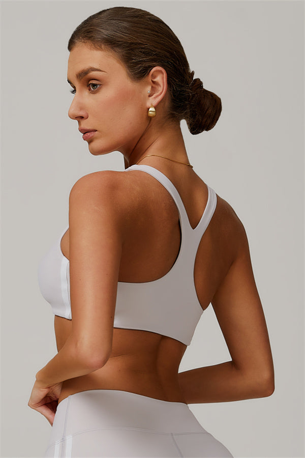 The Splendor Sports Bra Pearl White