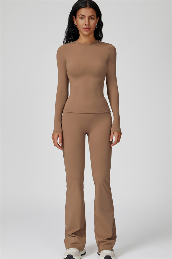 The Oasis Long Sleeve T-shirt Flared Leggings 2-Piece Set