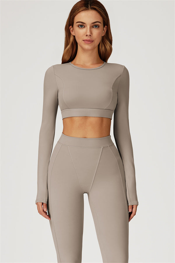 The Conquer Long Sleeve T-shirt Leggings 2-Piece Set Soft Amber