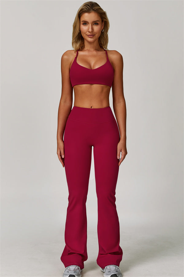 The Refresh Jacket Sports Bra Flared Leggings 3-Piece Set