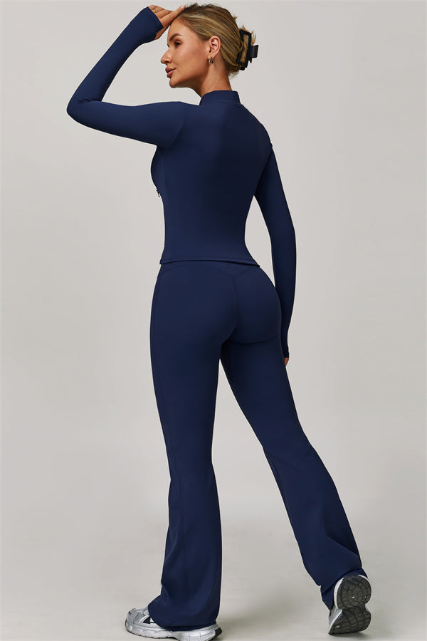 The Refresh Jacket Sports Bra Flared Leggings 3-Piece Set