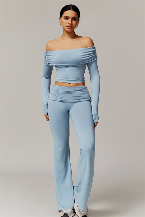 The Luxe Ruched Long Sleeve Off-Shoulder Top