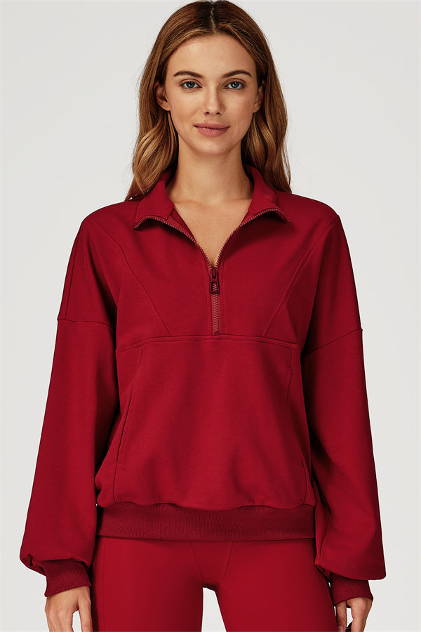 The Conquer Elevate Half-Zip Pullover Burgundy
