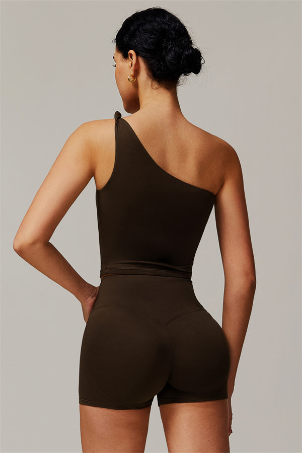 The Luxe One-Shoulder Crop Top Shorts 2-Piece Set