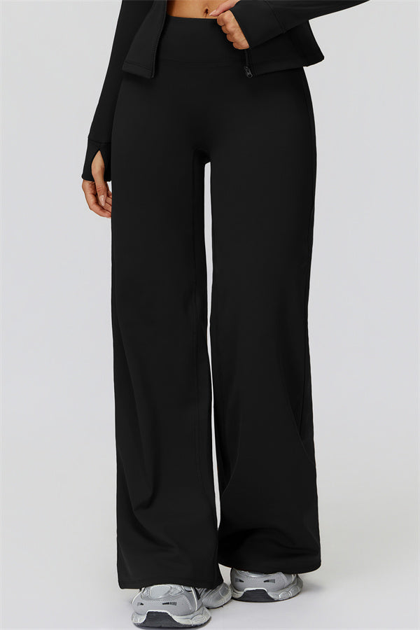 The FemmeFit Zip Jacket Straight Leg Pants 2-Piece Set