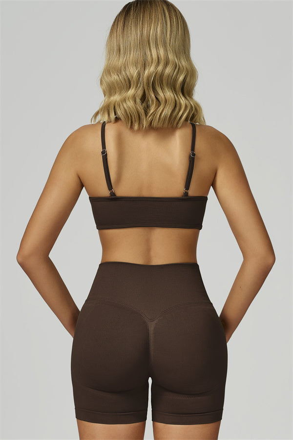 The Prime Sports Bra Shorts 2-Piece Set Bistre