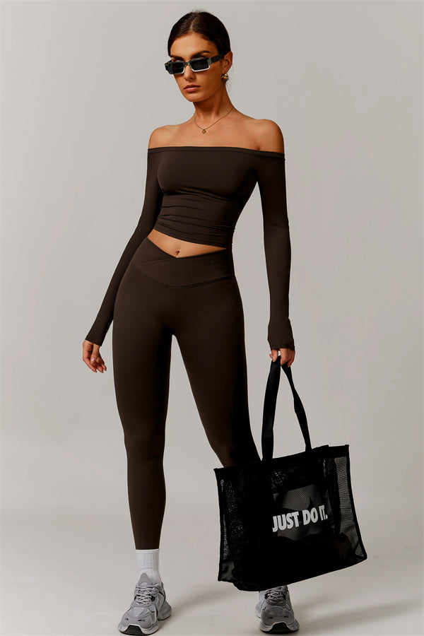 The Vivid Long Sleeve Crop Top Leggings 2-Piece Set
