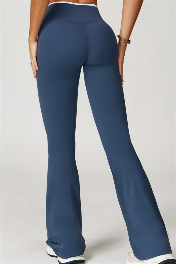 The Quest Cross Back Crop Top Flared Leggings 2-Piece Set