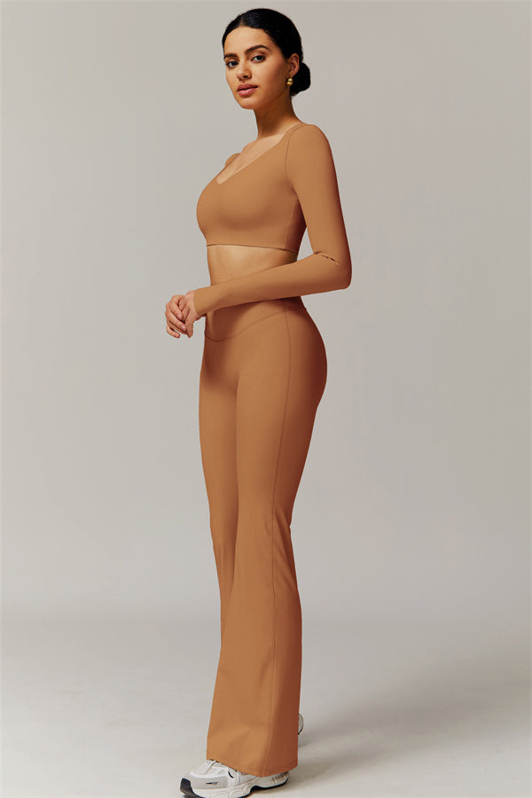The Delicate Long Sleeve T-shirt Flared Leggings 2-Piece Set
