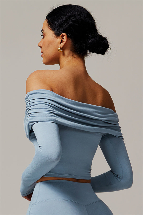 The Luxe Ruched Long Sleeve Off-Shoulder Top