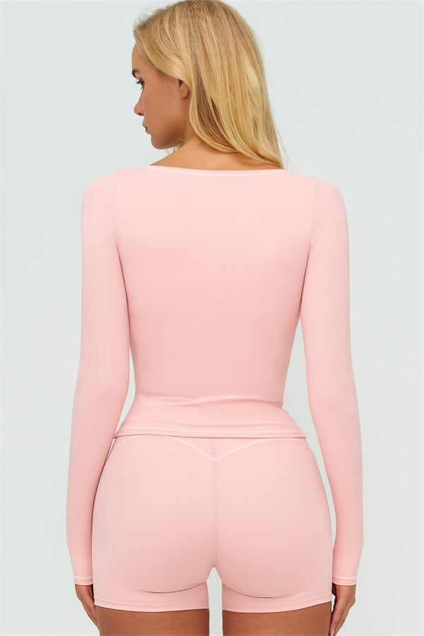 The Amara Long Sleeve T-shirt Shorts 2-Piece Set