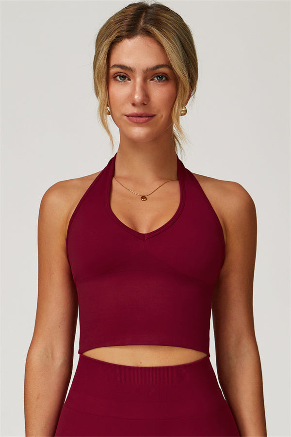 The Delight Halter Top Burgundy