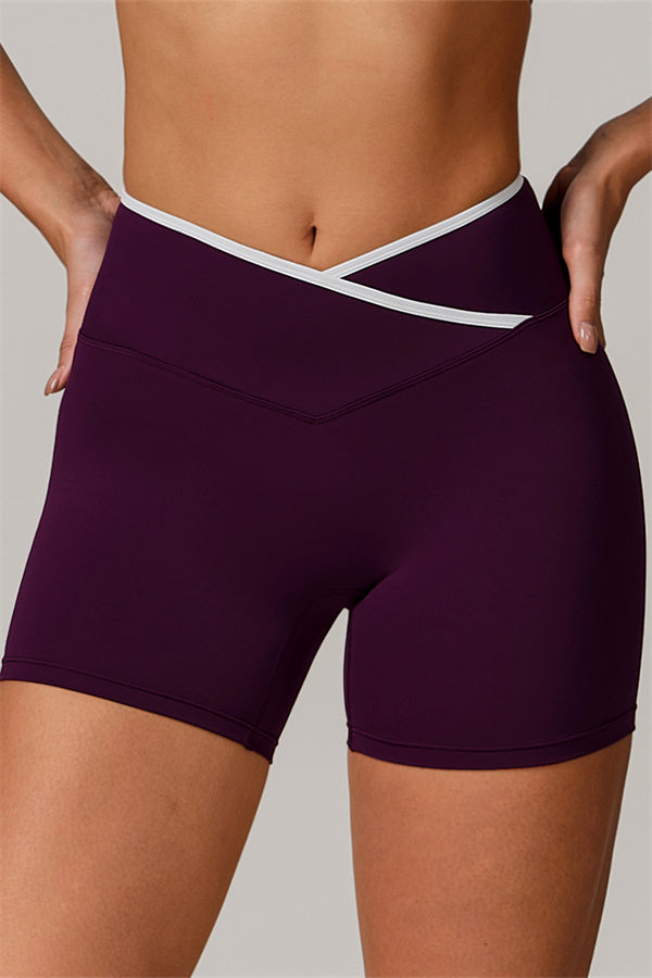 The Aiko Fit Shorts Plum Purple