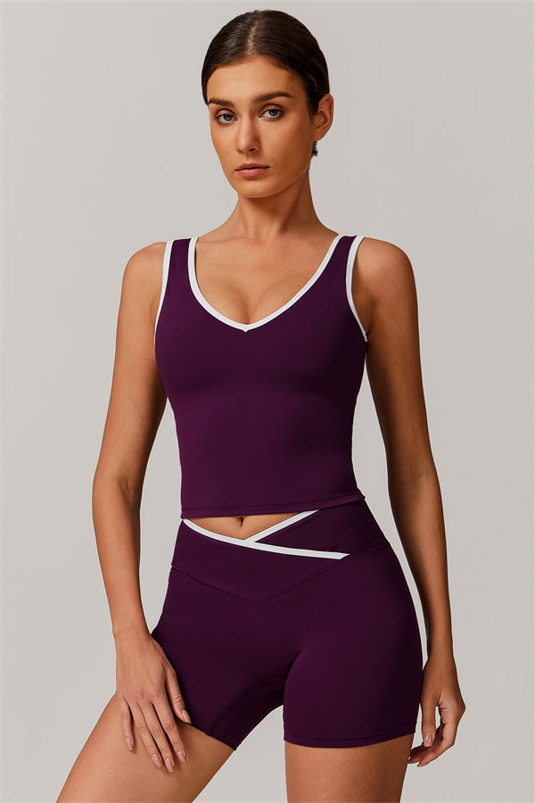 The Stamina Tank Top Shorts 2-Piece Set Plum Purple