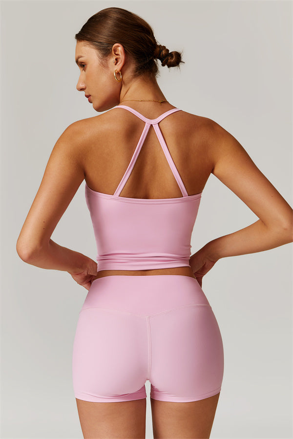 The Isabella Crop Top Shorts 2-Piece Set Vanilla