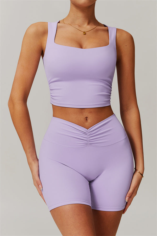 The Balance Crop Top Shorts 2-Piece Set Violet