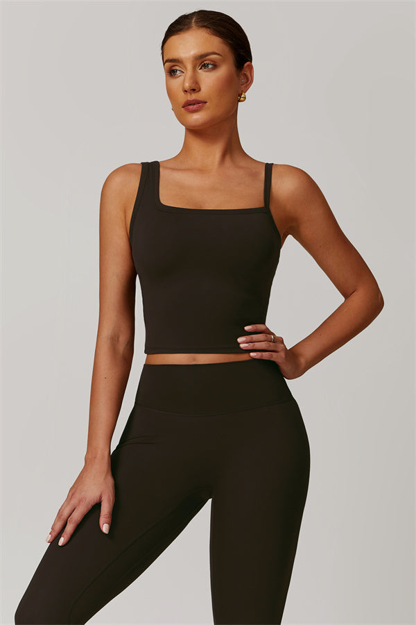 The Flourish Crop Top Leggings 2-Piece Set Bistre