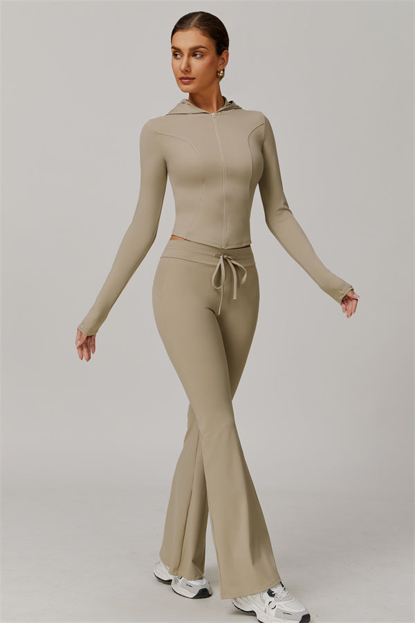 The Lumina Hooded Jacket Flared Leggings 2-Piece Set UPF 50+