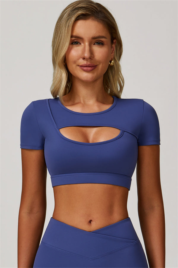The Lavish Cut-out Crop Top Tennis Skirt 2-Piece Set