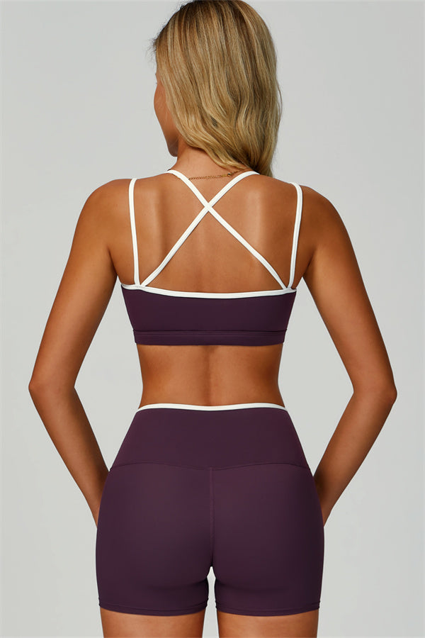 The Quest Sports Bra Shorts 2-Piece Set Wine Berry