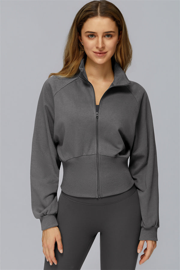 The Elle Form Zip Jacket Shuttle Grey