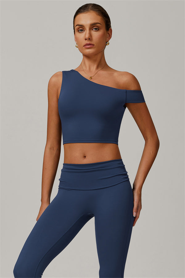 The Pearl Crop Top Leggings 2-Piece Set Cobalt
