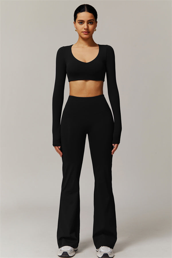 The Delicate Long Sleeve T-shirt Flared Leggings 2-Piece Set