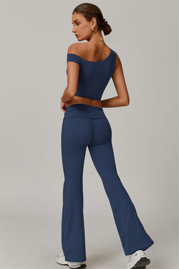 The Pearl Crop Top Flared Leggings 2-Piece Set