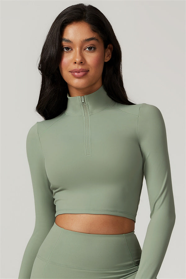 Active Edge Long Sleeve Zip Top Opal