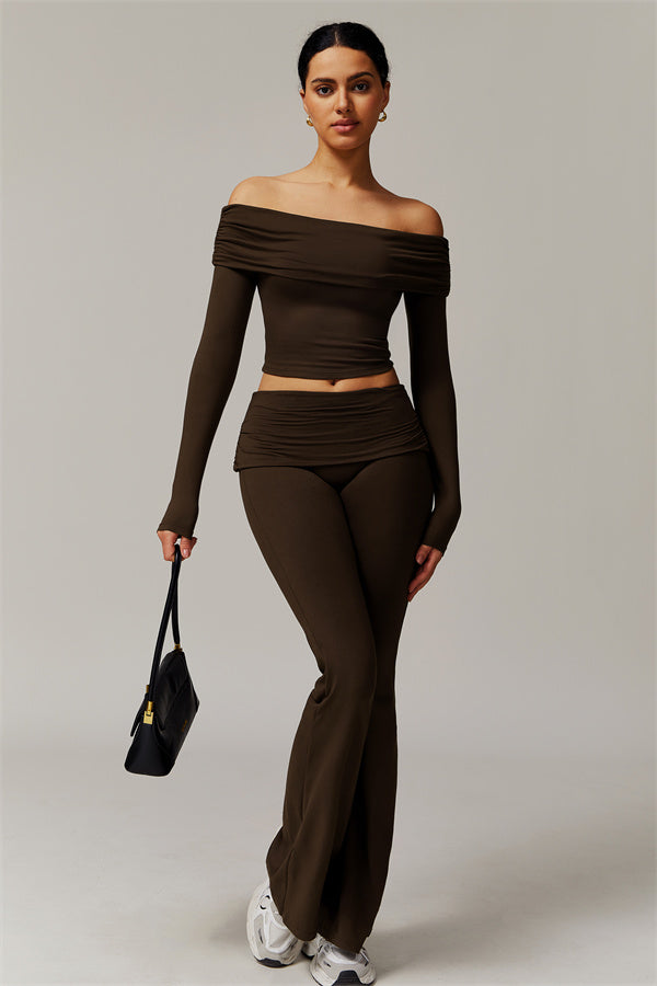 The Luxe Ruched Long Sleeve Off-Shoulder Top