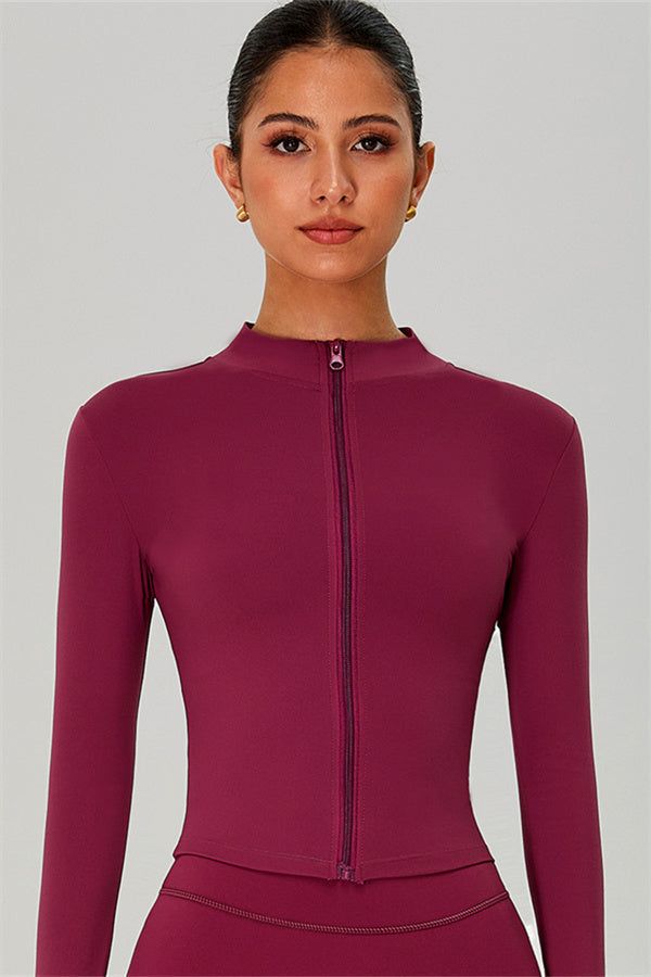 The Jewel Zip Jacket Burgundy