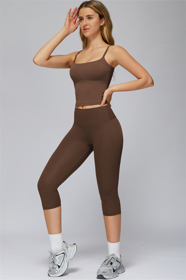 The FlexCore Crop Tank Capri Leggings 2-Piece Set
