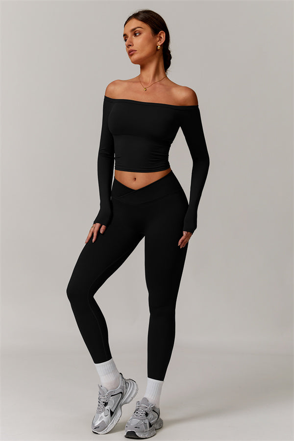 The Vivid Long Sleeve Crop Top Leggings 2-Piece Set