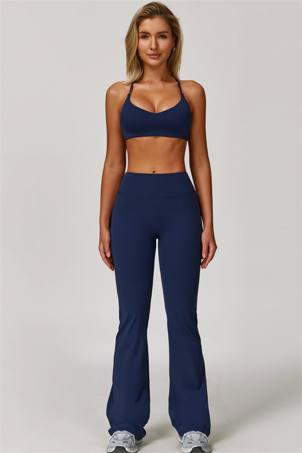 The Refresh Jacket Sports Bra Flared Leggings 3-Piece Set