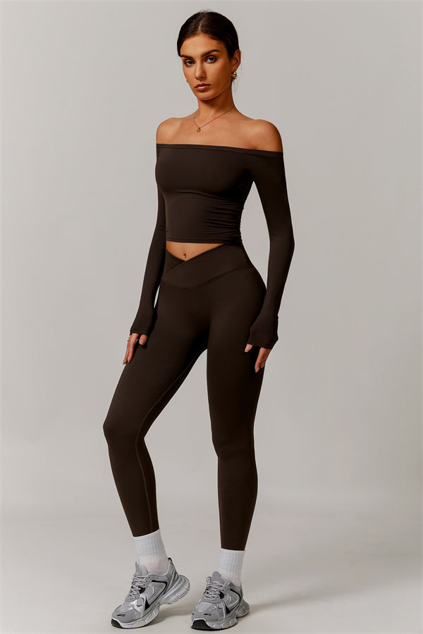 The Vivid Long Sleeve Crop Top Leggings 2-Piece Set