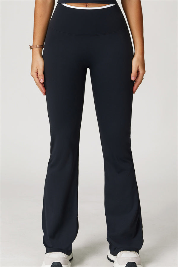 The Quest Cross Back Crop Top Flared Leggings 2-Piece Set