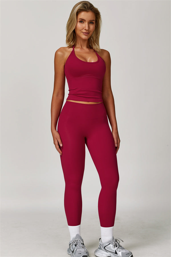 The Refresh Halter Crop Top Leggings 2-Piece Set