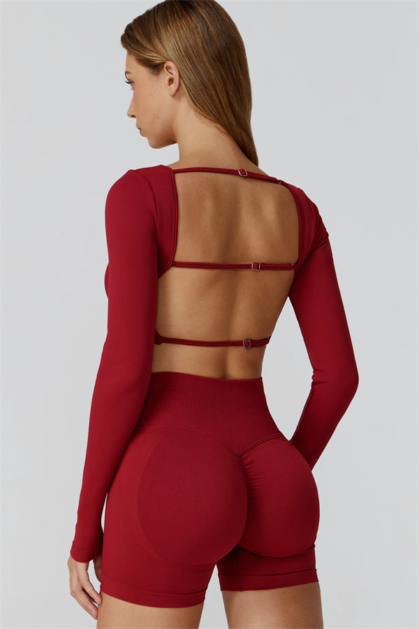 The Reign Long Sleeve Crop Top Shorts 2-Piece Set